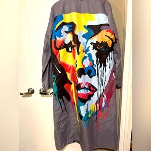 Colorful Abstract Face Long Coat